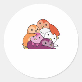 レズビアン国旗のプライドLgbtqかわいいペンギン ラウンドシール
