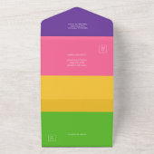 レズビアン国旗の結婚式 オールインワン招待状 (外側)