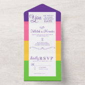 レズビアン国旗の結婚式 オールインワン招待状 (内側)