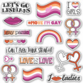 レズビアン国旗の金星記号 シール (正面)