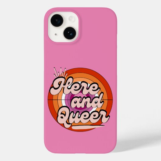 レズビアン国旗： LGBTQ – こちら、同性愛者 Case-Mate iPhoneケース (裏面)