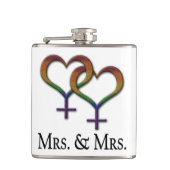 レズビアン夫人とプライドレインボーシンボル フラスク (正面)