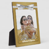 レズビアン夫人のゲイの結婚金ゴールド写真 フォトプラーク (側面)