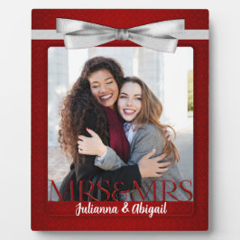 レズビアン夫人のゲイ結婚の赤写真 フォトプラーク