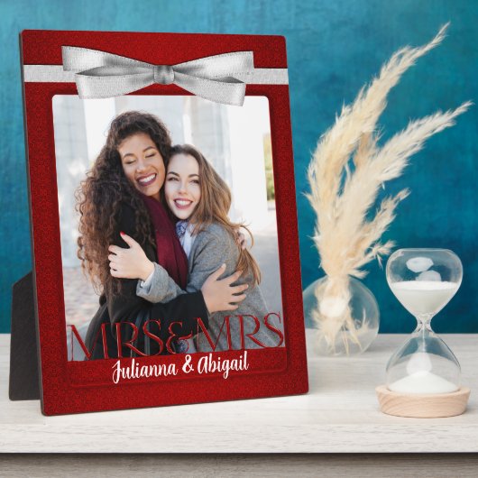 レズビアン夫人のゲイ結婚の赤写真 フォトプラーク (側面)