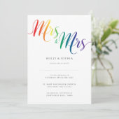 レズビアン夫人結婚式招待状レインボー 招待状 (スタンド正面)