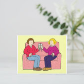 レズビアン夫婦おめでとう。 ポストカード (スタンド正面)