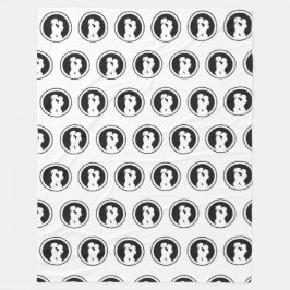 レズビアン夫婦のシルエットキス フリースブランケット