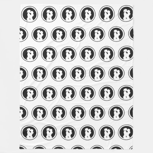 レズビアン夫婦のシルエットキス フリースブランケット (正面)