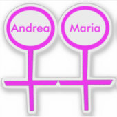 レズビアン好きパーソナライズされた向け シール (正面)