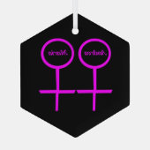 レズビアン好パーソナライズされたき ガラスオーナメント (裏面)