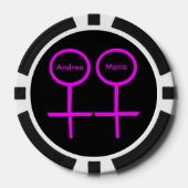 レズビアン好パーソナライズされたき ポーカーチップ (正面)