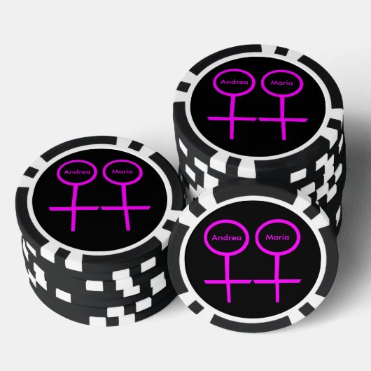 レズビアン好パーソナライズされたき ポーカーチップ (積み重ね)
