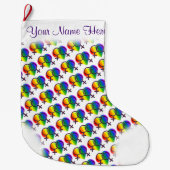 レズビアン愛ストッキングに貯蔵する女性のゲイプライド ラージクリスマスストッキング (正面)