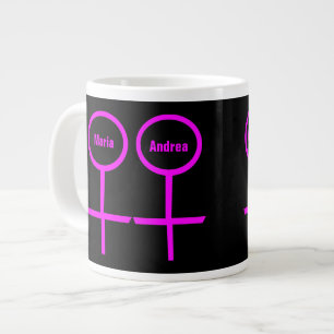 レズビアン愛好家のカスタマイズ可能なマグカップ ジャンボコーヒーマグカップ
