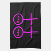 レズビアン愛好家カスタマイズ可能なキッチンタオル キッチンタオル (縦)