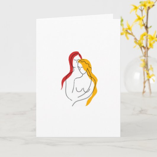 レズビアン愛容認 カード (黄色い花)