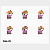 レズビアン抗議フィスト ラウンドシール (シート)