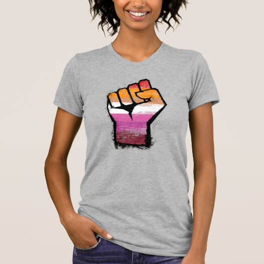 レズビアン抗議フィスト Tシャツ (正面)
