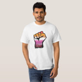 レズビアン抗議フィスト Tシャツ (正面フル)