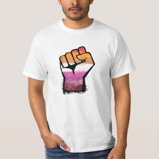 レズビアン抗議フィスト Tシャツ (正面)