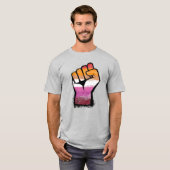 レズビアン抗議フィスト Tシャツ (正面フル)