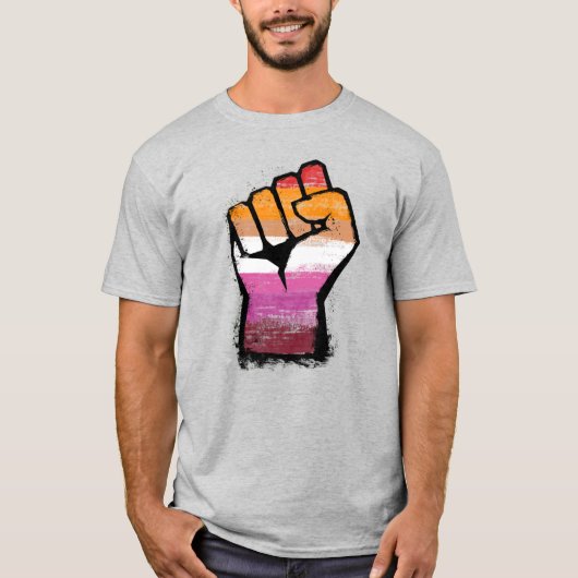 レズビアン抗議フィスト Tシャツ (正面)