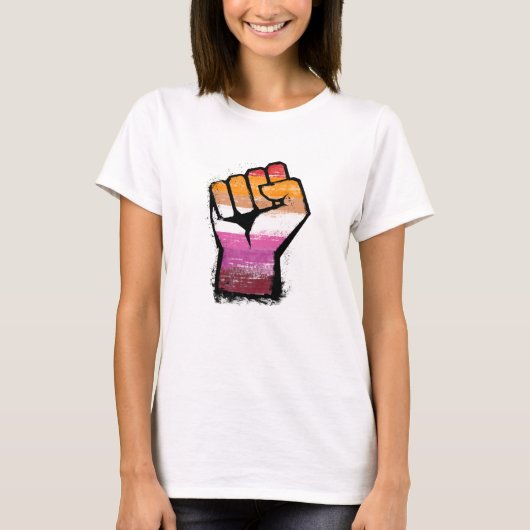 レズビアン抗議フィスト Tシャツ (正面)