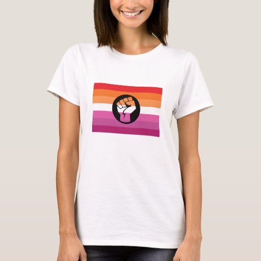 レズビアン抗議旗 Tシャツ (正面)