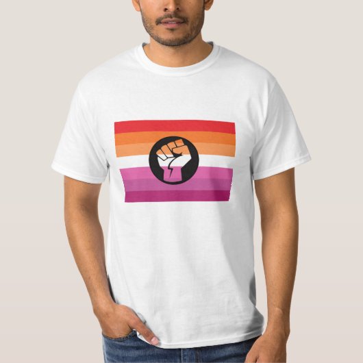 レズビアン抗議旗 Tシャツ (正面)