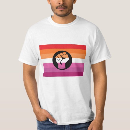 レズビアン抗議旗 Tシャツ (正面)