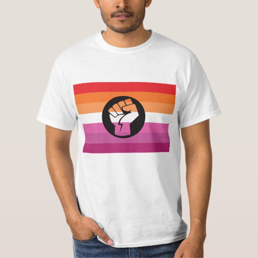 レズビアン抗議旗 Tシャツ (正面)