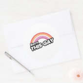 レズビアン生まれ – このゲイ ラウンドシール (封筒)