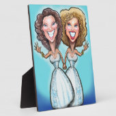 レズビアン結婚のケーキ人形 フォトプラーク (側面)