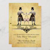 レズビアン結婚ズ – ゴシックSteampunkスタイル 招待状 (正面/裏面)