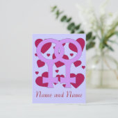 レズビアン結婚ハート 招待状 (スタンド正面)