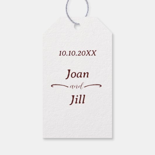 レズビアン結婚式の引き出物 ギフトタグ (裏面)