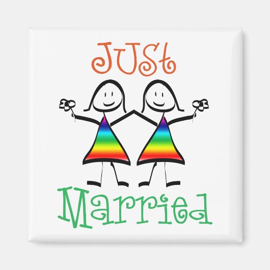 レズビアン結婚式の引き出物 マグネット (正面)