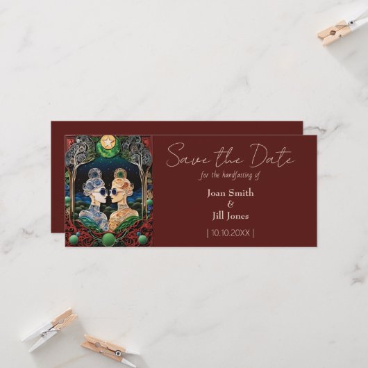 レズビアン結婚式の日付を保存 (正面/裏面インサイチュ)