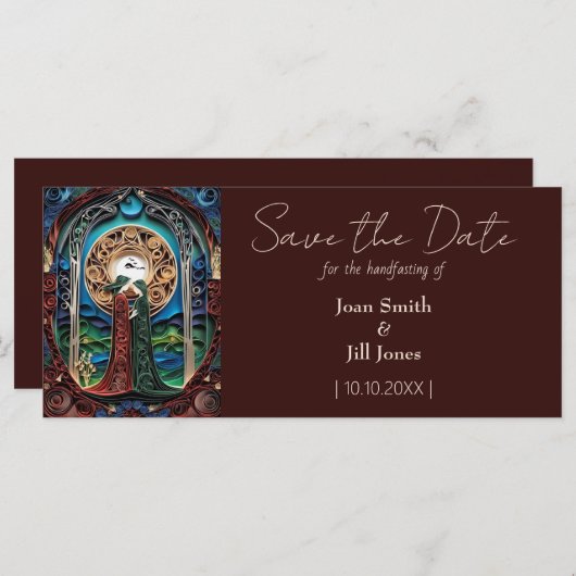 レズビアン結婚式の日付を保存 (正面/裏面)