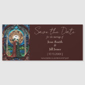 レズビアン結婚式の日付磁石を保存 マグネット招待状 (正面)