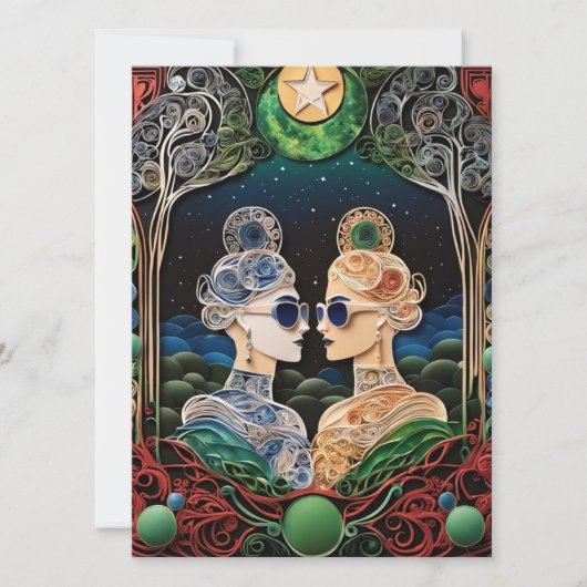 レズビアン結婚式招待状 招待状 (正面)