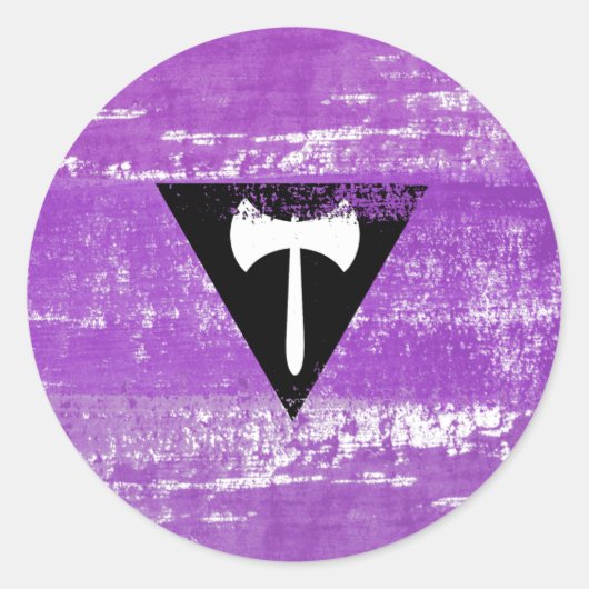 レズビアン絵を描プライド(Labrys) ラウンドシール (正面)