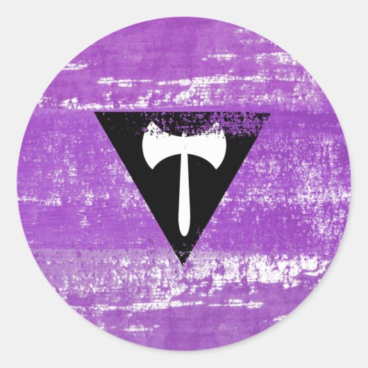 レズビアン絵を描プライド(Labrys) ラウンドシール (正面)