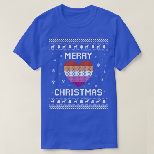 レズビアン醜いクリスマスセーターゲイウィメンズホリデイ2 Tシャツ (デザイン正面)