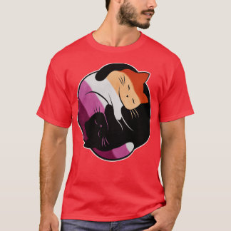レズビアン陰陽猫 Tシャツ