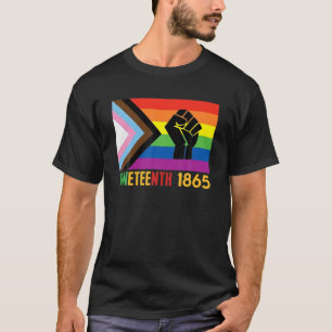 レズビアン1865年LGBTゲイプライドFLagブラック Tシャツ