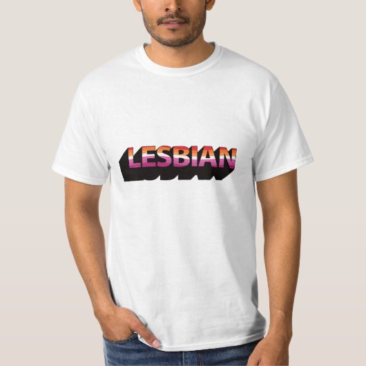 レズビアン3Dフラグ Tシャツ (正面)
