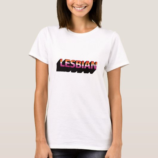 レズビアン3Dフラグ Tシャツ (正面)