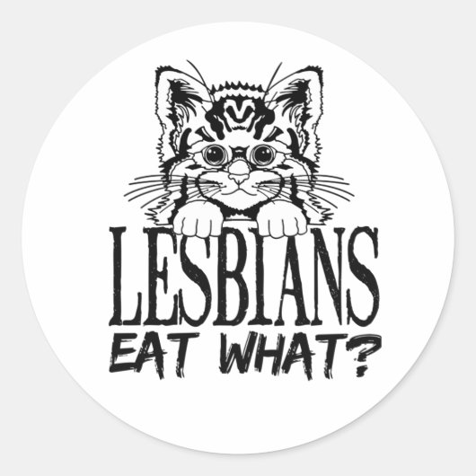 レズビアン+が食べるのって何?Tシャツ ラウンドシール (正面)